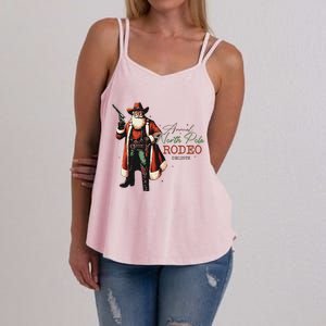 Annual North Pole Rodeo Cowboy Santa Christmas Women's Strappy Tank