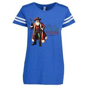 Annual North Pole Rodeo Cowboy Santa Christmas Enza Ladies Jersey Football T-Shirt