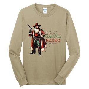 Annual North Pole Rodeo Cowboy Santa Christmas Tall Long Sleeve T-Shirt