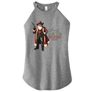 Annual North Pole Rodeo Cowboy Santa Christmas Women's Perfect Tri Rocker Tank