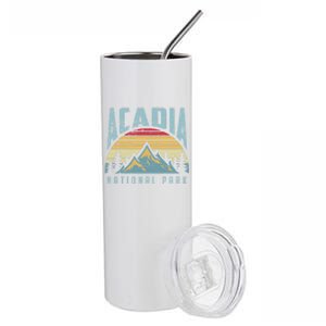 Acadia National Park Maine Mountains Retro Gift Stainless Steel Tumbler