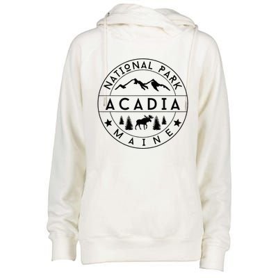 Acadia National Park Maine Moose Nature Hiking Outdoors Womens Funnel Neck Pullover Hood