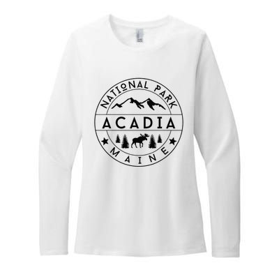 Acadia National Park Maine Moose Nature Hiking Outdoors Womens CVC Long Sleeve Shirt