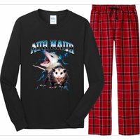 Aur Naur Possum Cute Funny Sarcastic Meme Long Sleeve Pajama Set