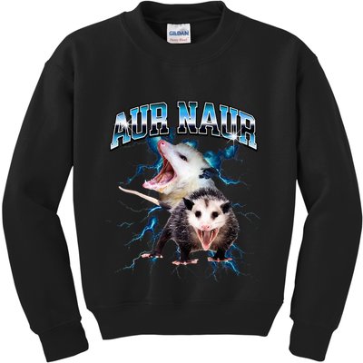 Aur Naur Possum Cute Funny Sarcastic Meme Kids Sweatshirt