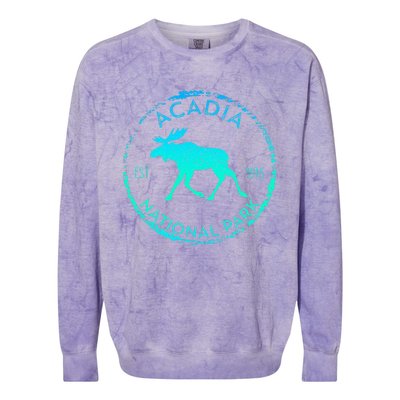 Acadia National Park NP Maine Moose Lovers Colorblast Crewneck Sweatshirt