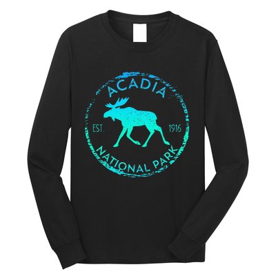 Acadia National Park NP Maine Moose Lovers Long Sleeve Shirt