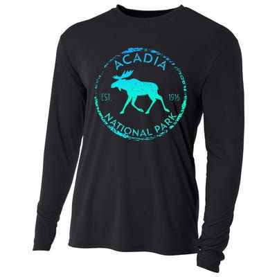 Acadia National Park NP Maine Moose Lovers Cooling Performance Long Sleeve Crew