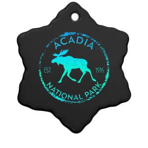 Acadia National Park NP Maine Moose Lovers Ceramic Star Ornament