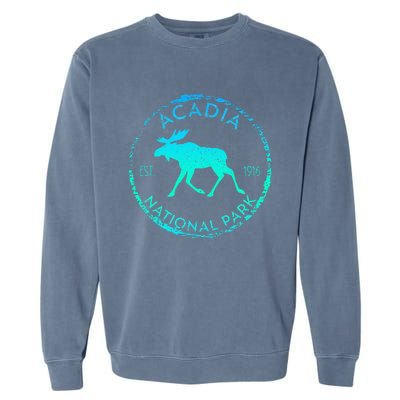 Acadia National Park NP Maine Moose Lovers Garment-Dyed Sweatshirt