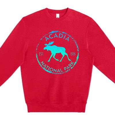 Acadia National Park NP Maine Moose Lovers Premium Crewneck Sweatshirt