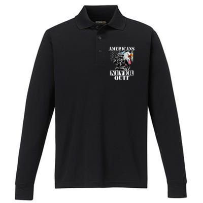 Americans Never Quit Veteran Performance Long Sleeve Polo