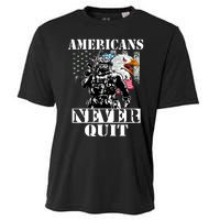 Americans Never Quit Veteran Cooling Performance Crew T-Shirt