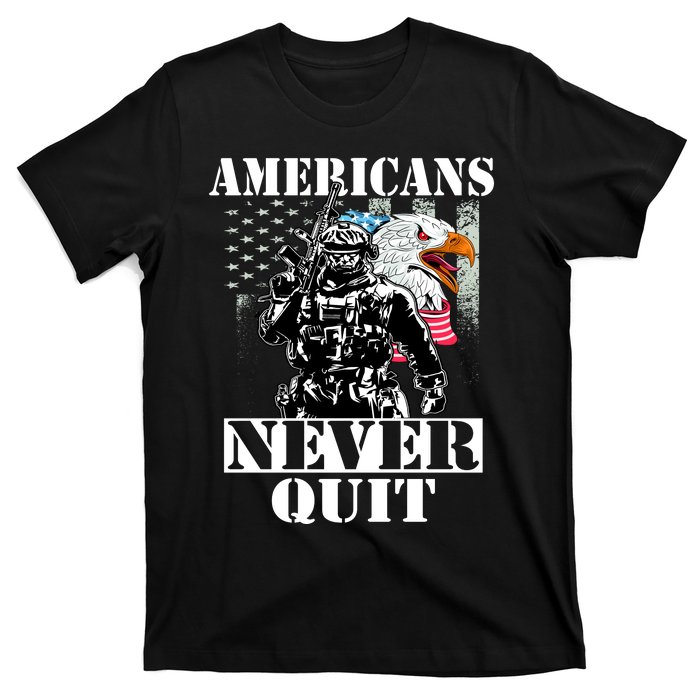 Americans Never Quit Veteran T-Shirt