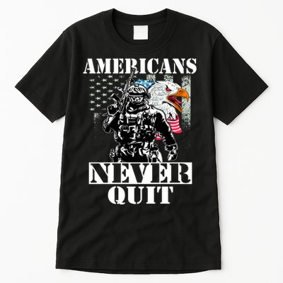 Americans Never Quit Veteran Tall T-Shirt