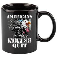 Americans Never Quit Veteran 11oz C Handle Ceramic Mug