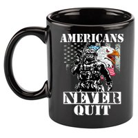 Americans Never Quit Veteran 11oz C Handle Ceramic Mug