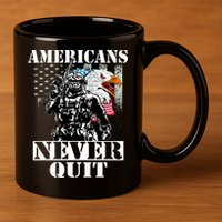 Americans Never Quit Veteran 11oz C Handle Ceramic Mug