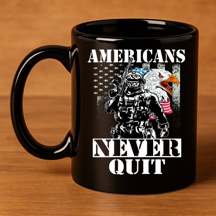 Americans Never Quit Veteran 11oz C Handle Ceramic Mug