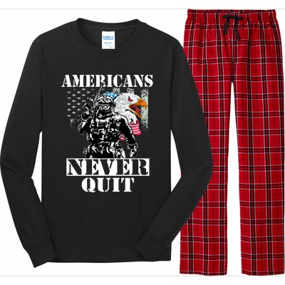 Americans Never Quit Veteran Long Sleeve Pajama Set