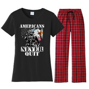 Americans Never Quit Veteran Women's Flannel Pajama Set