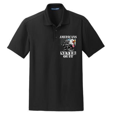 Americans Never Quit Veteran Dry Zone Grid Polo