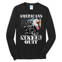 Americans Never Quit Veteran Tall Long Sleeve T-Shirt