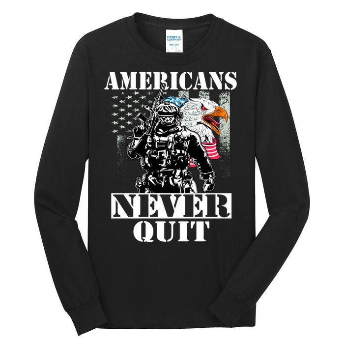 Americans Never Quit Veteran Tall Long Sleeve T-Shirt