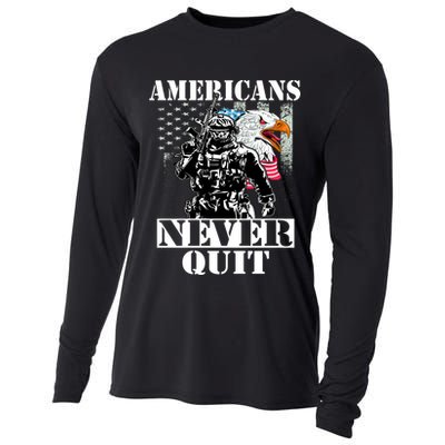 Americans Never Quit Veteran Cooling Performance Long Sleeve Crew
