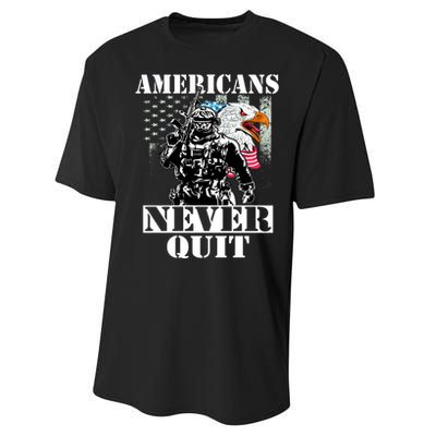 Americans Never Quit Veteran Performance Sprint T-Shirt