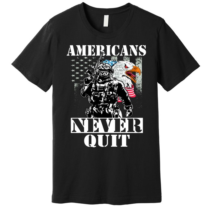 Americans Never Quit Veteran Premium T-Shirt