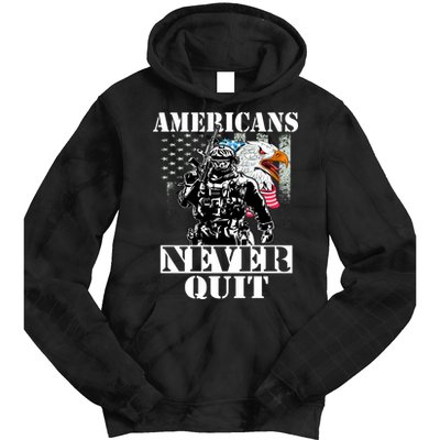 Americans Never Quit Veteran Tie Dye Hoodie