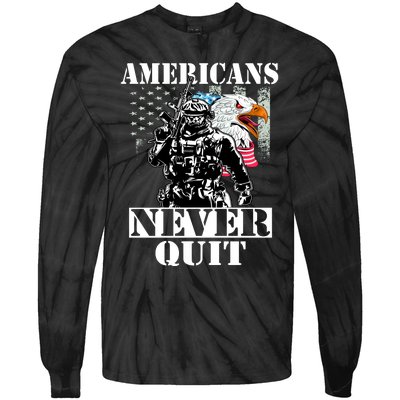 Americans Never Quit Veteran Tie-Dye Long Sleeve Shirt