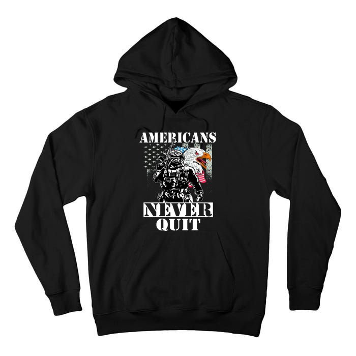 Americans Never Quit Veteran Tall Hoodie