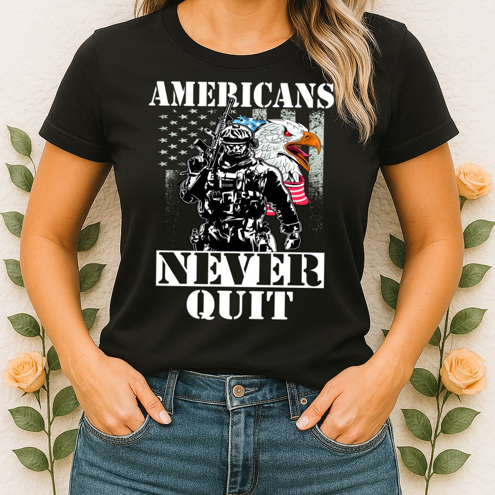 Americans Never Quit Veteran Womens T-Shirt