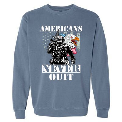 Americans Never Quit Veteran Garment-Dyed Sweatshirt