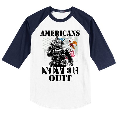 Americans Never Quit Veteran Baseball Sleeve Shirt