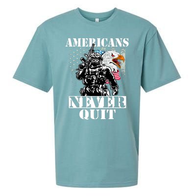 Americans Never Quit Veteran Sueded Cloud Jersey T-Shirt