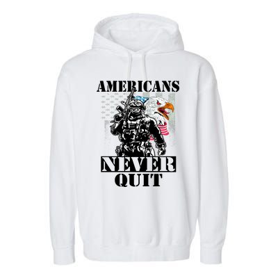 Americans Never Quit Veteran Garment-Dyed Fleece Hoodie