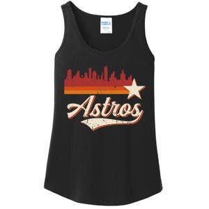 A.S.T.R.O..S Name Retro Style City Skyline 70s 80s Ladies Essential Tank