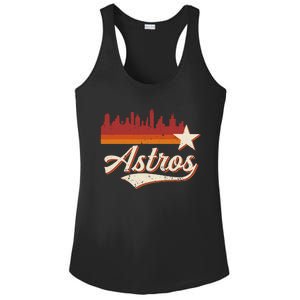 A.S.T.R.O..S Name Retro Style City Skyline 70s 80s Ladies PosiCharge Competitor Racerback Tank