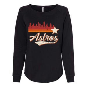 A.S.T.R.O..S Name Retro Style City Skyline 70s 80s Womens California Wash Sweatshirt