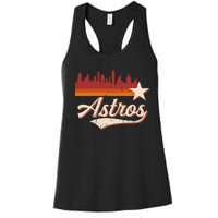 A.S.T.R.O..S Name Retro Style City Skyline 70s 80s Women's Racerback Tank