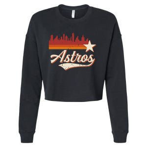 A.S.T.R.O..S Name Retro Style City Skyline 70s 80s Cropped Pullover Crew