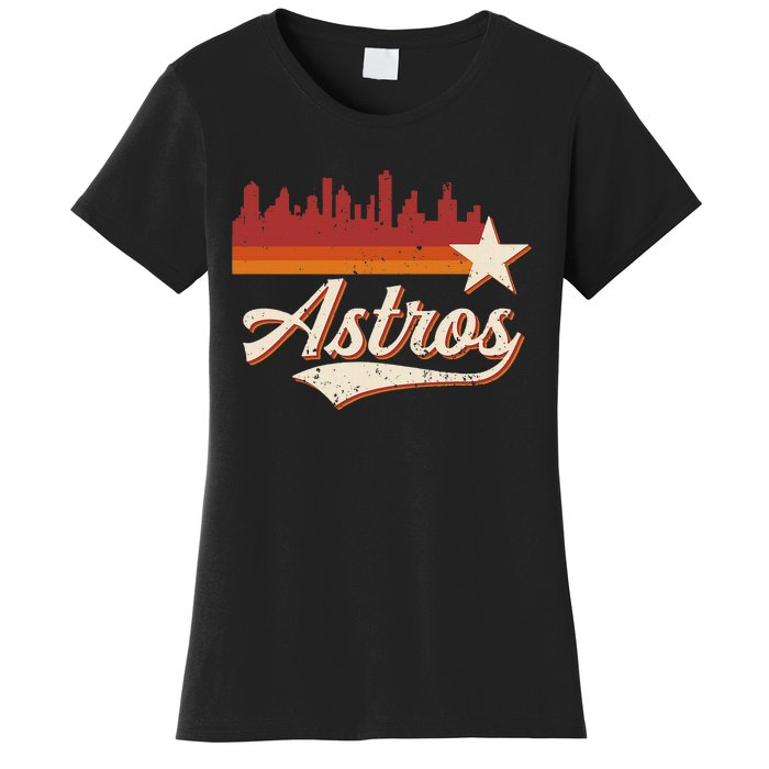 A.S.T.R.O..S Name Retro Style City Skyline 70s 80s Women's T-Shirt