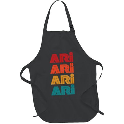 Ari Name Retro Given Name Colorful Inline Font Apron