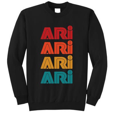 Ari Name Retro Given Name Colorful Inline Font Sweatshirt