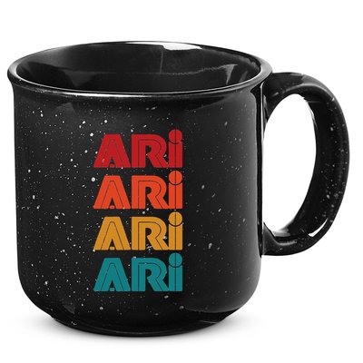 Ari Name Retro Given Name Colorful Inline Font 15oz Campfire Ceramic Mug