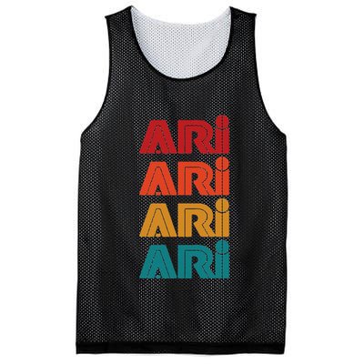 Ari Name Retro Given Name Colorful Inline Font Mesh Reversible Basketball Jersey Tank