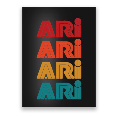 Ari Name Retro Given Name Colorful Inline Font Poster